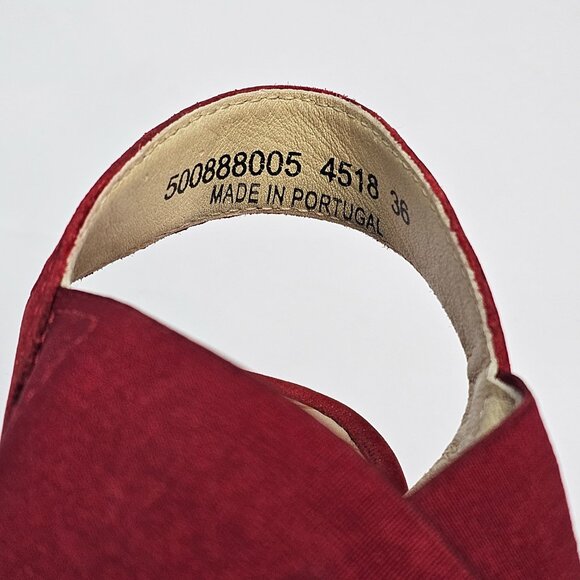 Fly London Yaji888fly Copido Red Wedge Slingback Open Toe Heels, 36, - Picture 7 of 9